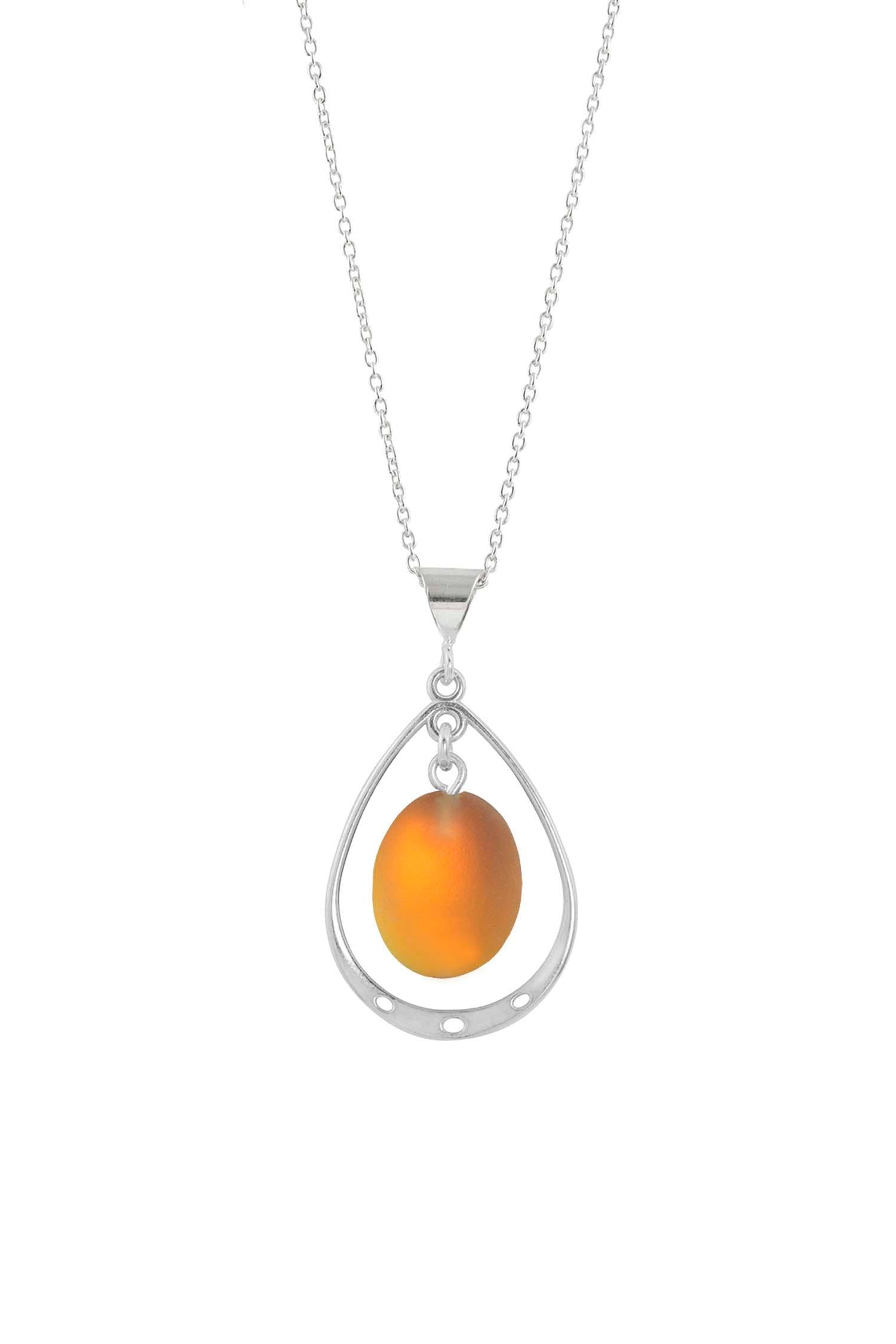 Crystal Oval with Sterling Silver Loop Pendant by LeightWorks