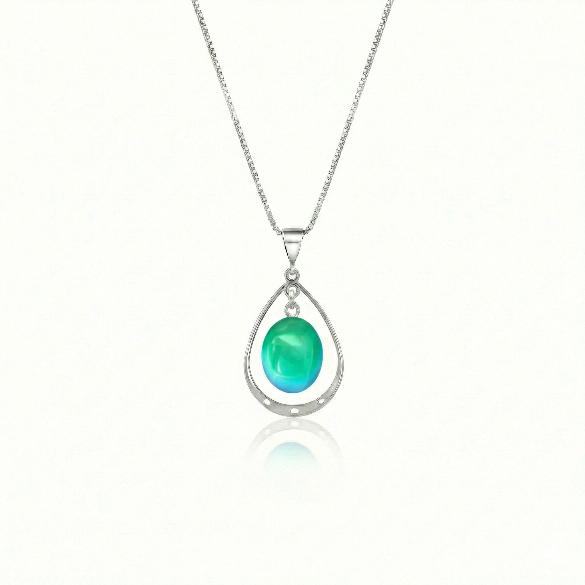 Crystal Oval with Sterling Silver Loop Pendant by LeightWorks
