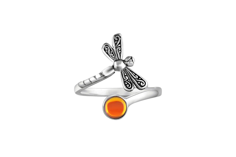 Dragonfly Ring-Nature-Handmade-Sterling Silver-Fire-Polished-Leightworks-Crystal Jewelry-David Leight-Made in San Diego