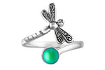  Dragonfly Ring-Nature-Handmade-Sterling Silver-Green-Frosted-Leightworks-Crystal Jewelry-David Leight-Made in San Diego