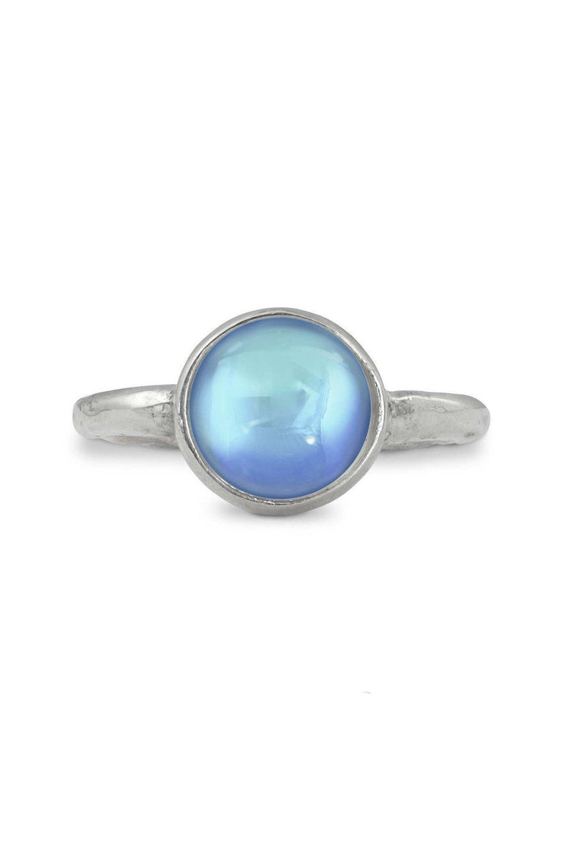 Handmade Sterling Silver-Classic Ring-Simple Ring-Size 6-Blue-Polished Crystal-Leightworks-Crystal Jewelry-San Diego-David Leight