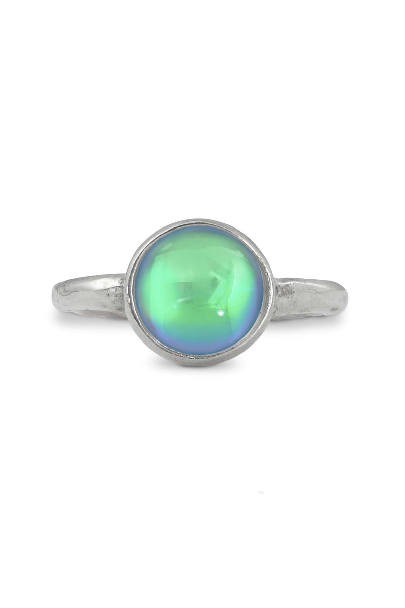 Adjustable-Handmade-Sterling Silver-Classic Ring-Green-Polished-Leightworks-Crystal Jewelry-David Leight