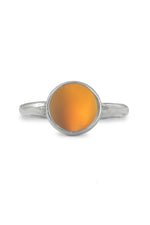 Handmade Sterling Silver-Classic Ring-Simple Ring-Size 8-Fire-Frosted Crystal-Leightworks-Crystal Jewelry-San Diego-David Leight