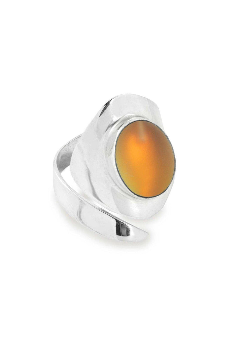 Handmade Sterling Silver-Sting Ray Oval Ring-Fire-Frosted-Leightworks