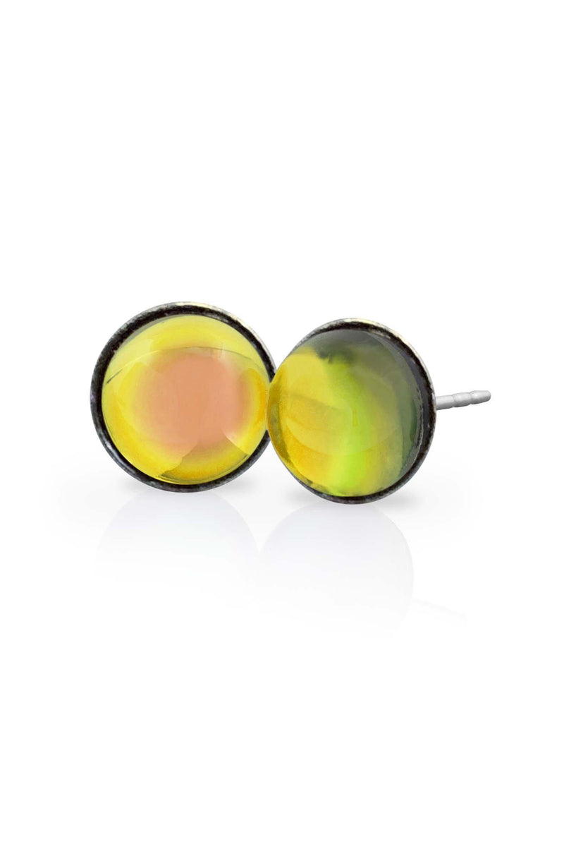 Sterling Silver-Stud Earrings-Fire-Polished-Leightworks