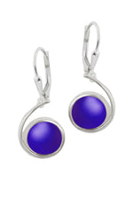 Sterling Silver-Wave Earrings-Violet-Frosted-Leightworks