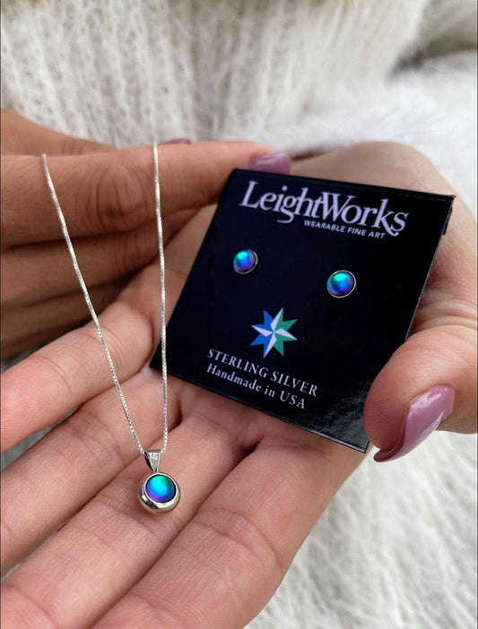 Teeny Tiny Pendant with Crystal Small Stud Earrings