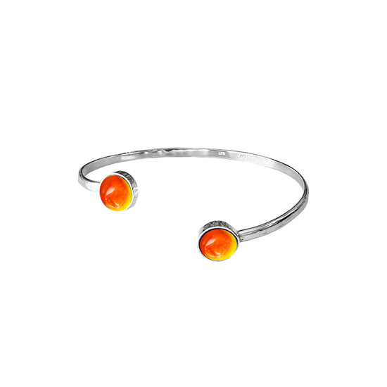 Handmade-Sterling Silver-Circle Bangle-Bracelet-Simple bracelet-Polished Crystal-Fire-Crystal Jewelry-LeightWorks-San Diego-David Leight