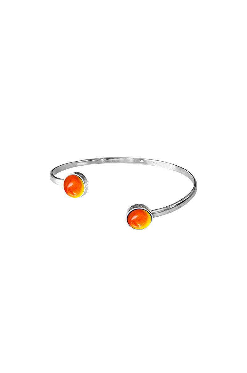 Handmade-Sterling Silver-Circle Bangle-Bracelet-Simple bracelet-Polished Crystal-Fire-Crystal Jewelry-LeightWorks-San Diego-David Leight