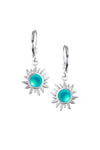 Teeny Sun Earrings are crafted from high-quality materials, ensuring both durability and style. Featuring 5mm frosted aqua stones and secure sterling silver lever-backs plus, they are waterproof and durable.