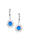 Teeny Sun Earrings are crafted from high-quality materials, ensuring both durability and style. Featuring 5mm frosted blue stones and secure sterling silver lever-backs plus, they are waterproof and durable.