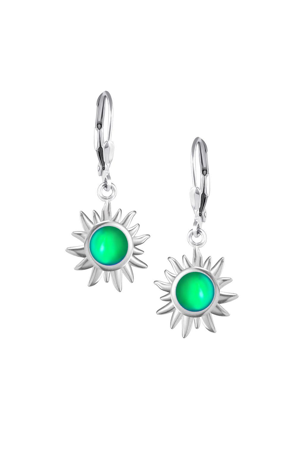 Teeny Sun Earrings are crafted from high-quality materials, ensuring both durability and style. Featuring 5mm frosted green stones and secure sterling silver lever-backs plus, they are waterproof and durable.