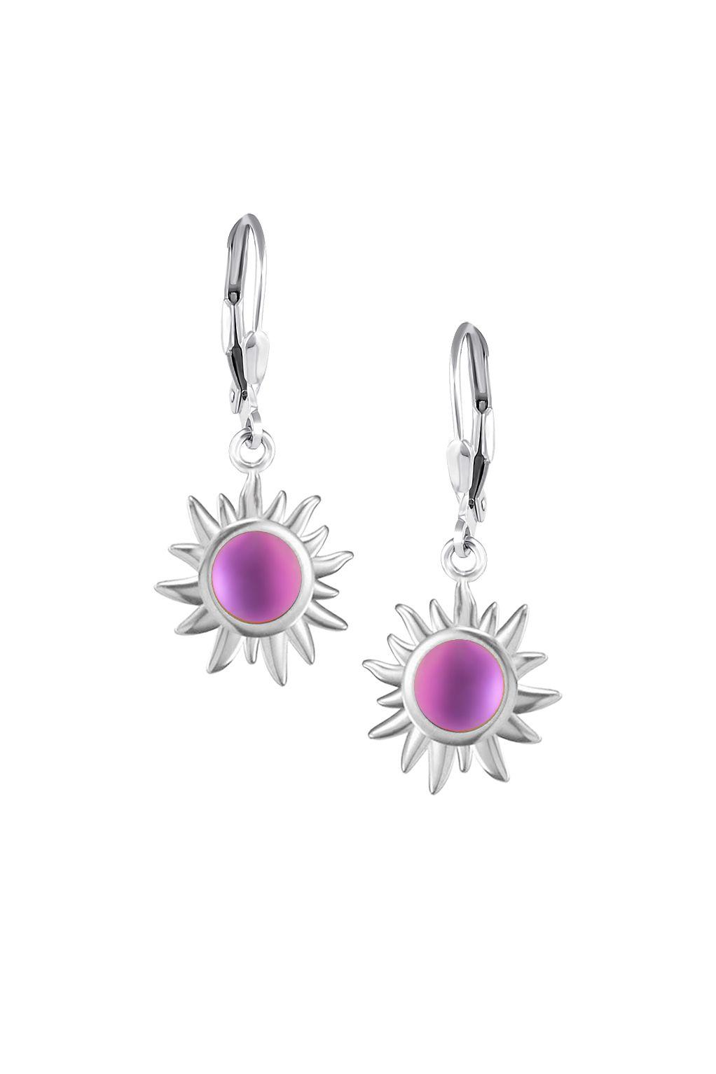 Teeny Sun Earrings are crafted from high-quality materials, ensuring both durability and style. Featuring 5mm frosted pink stones and secure sterling silver lever-backs plus, they are waterproof and durable.