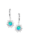 Teeny Sun Earrings are crafted from high-quality materials, ensuring both durability and style. Featuring 5mm polished aqua stones and secure sterling silver lever-backs plus, they are waterproof and durable.