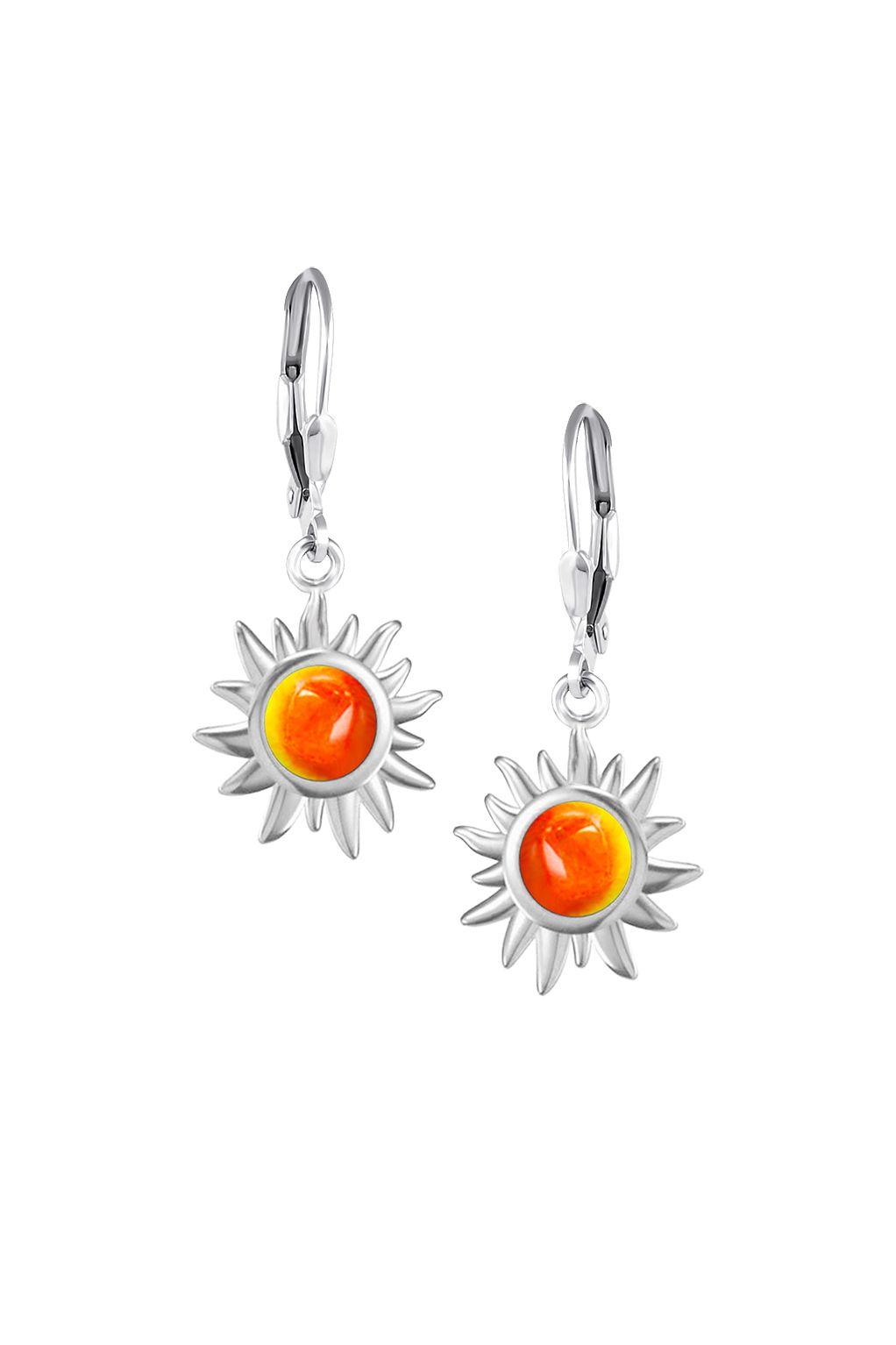 Teeny Sun Earrings are crafted from high-quality materials, ensuring both durability and style. Featuring 5mm polished fire stones and secure sterling silver lever-backs plus, they are waterproof and durable.