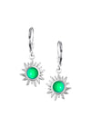 Teeny Sun Earrings are crafted from high-quality materials, ensuring both durability and style. Featuring 5mm polished green stones and secure sterling silver lever-backs plus, they are waterproof and durable.