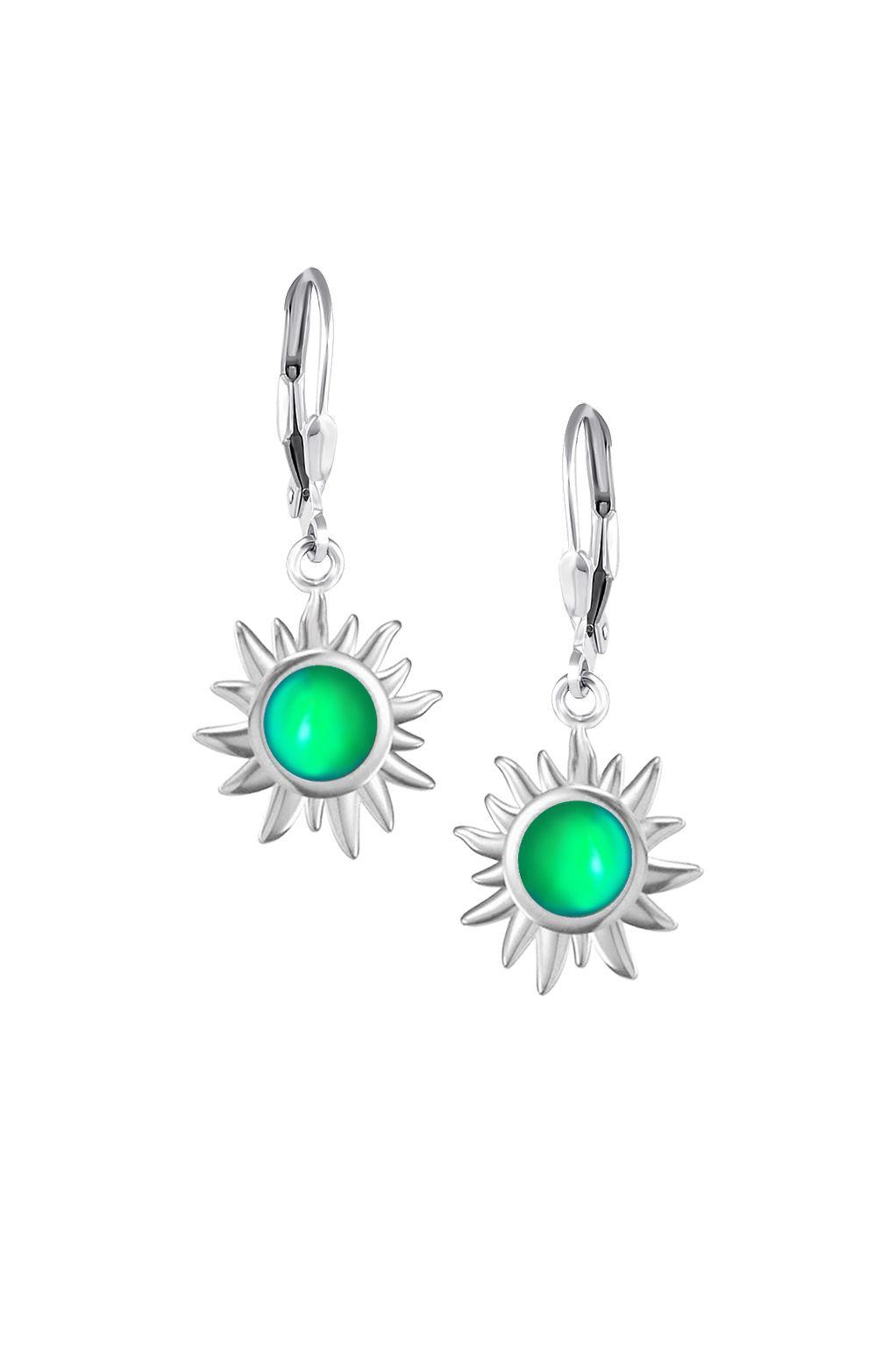 Teeny Sun Earrings are crafted from high-quality materials, ensuring both durability and style. Featuring 5mm polished green stones and secure sterling silver lever-backs plus, they are waterproof and durable.