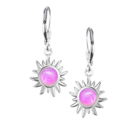 Teeny Sun Earrings are crafted from high-quality materials, ensuring both durability and style. Featuring 5mm polished pink stones and secure sterling silver lever-backs plus, they are waterproof and durable.