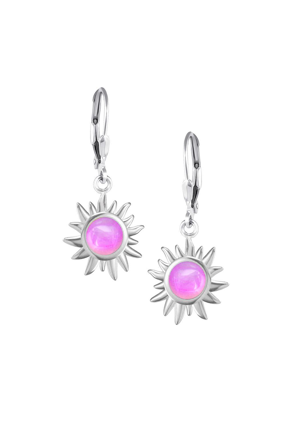 Teeny Sun Earrings are crafted from high-quality materials, ensuring both durability and style. Featuring 5mm polished pink stones and secure sterling silver lever-backs plus, they are waterproof and durable.
