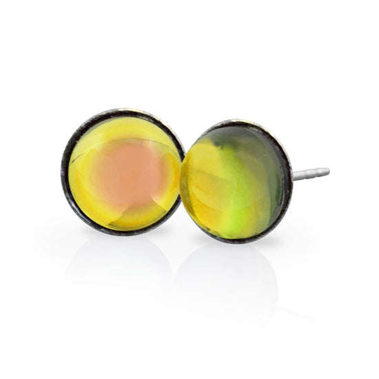 Crystal Stud Earrings with 9mm diameter frosted fire stone, designed with comfort in mind, these earrings feature a secure backing.