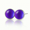 Crystal Stud Earrings with 9mm diameter frosted violet stone, designed with comfort in mind, these earrings feature a secure backing.