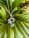 Sterling Silver Crystal Palm Tree Pendant