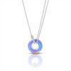 Necklace with a colorful pendant on a white background