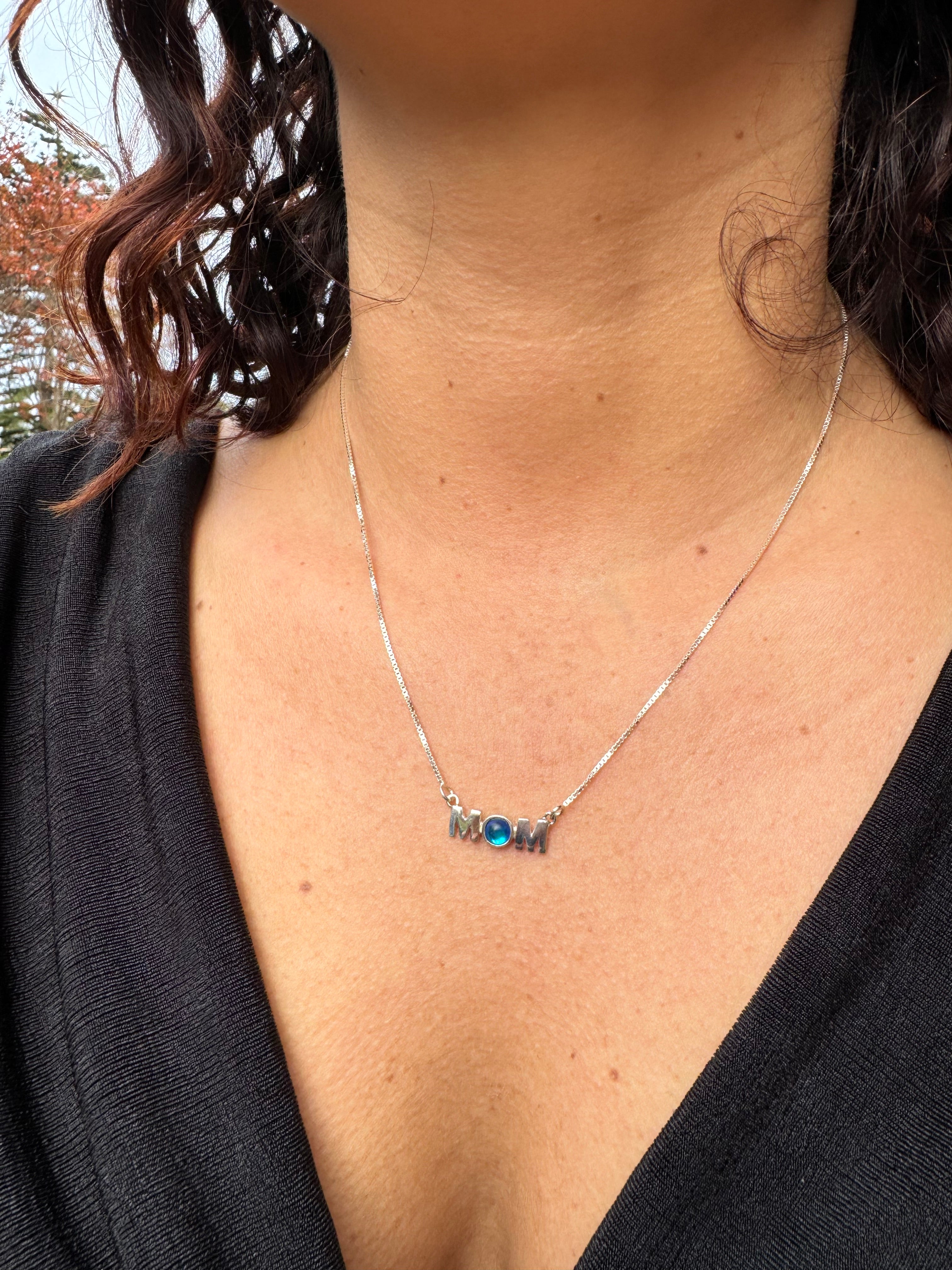 Crystal and Sterling Silver MOM Pendant by LeightWorks, San Diego