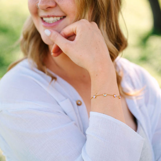Beautiful Gold Plated Bracelet on a model 