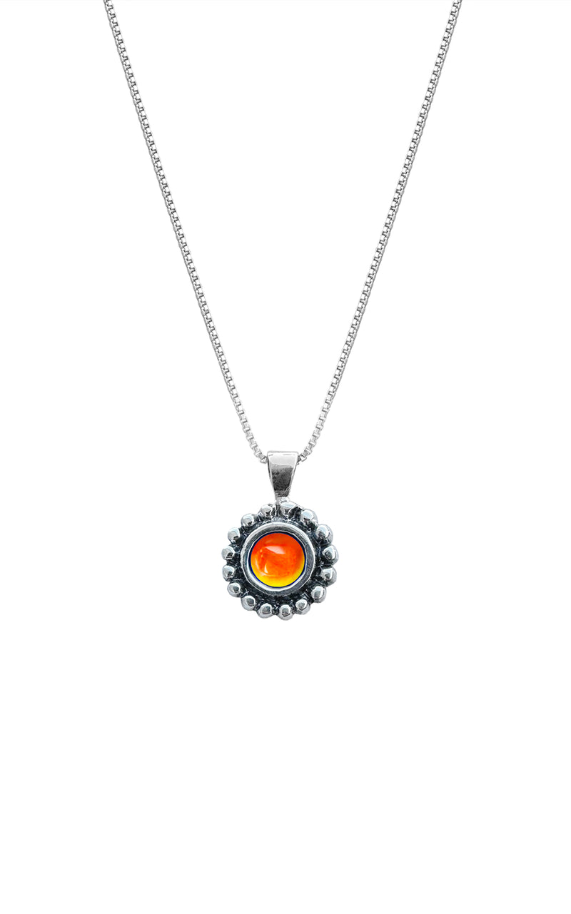 Handmade-Sterling Silver-Crystal Jewelry-Dot Pendant-New Arrival-Dainty-Crystal-Cute-Small-Polished Crystal-Fire-LeightWorks-San Diego-David Leight