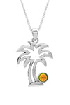 Sterling Silver Crystal Palm Tree Pendant