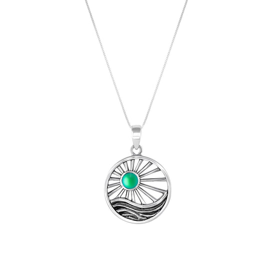 Small Nautilus Shell Pendant  inspired by one of nature's most fascinating treasures. The frosted green pendant comes with an included 18" sterling silver .7mm box chain for a polished and complete look.