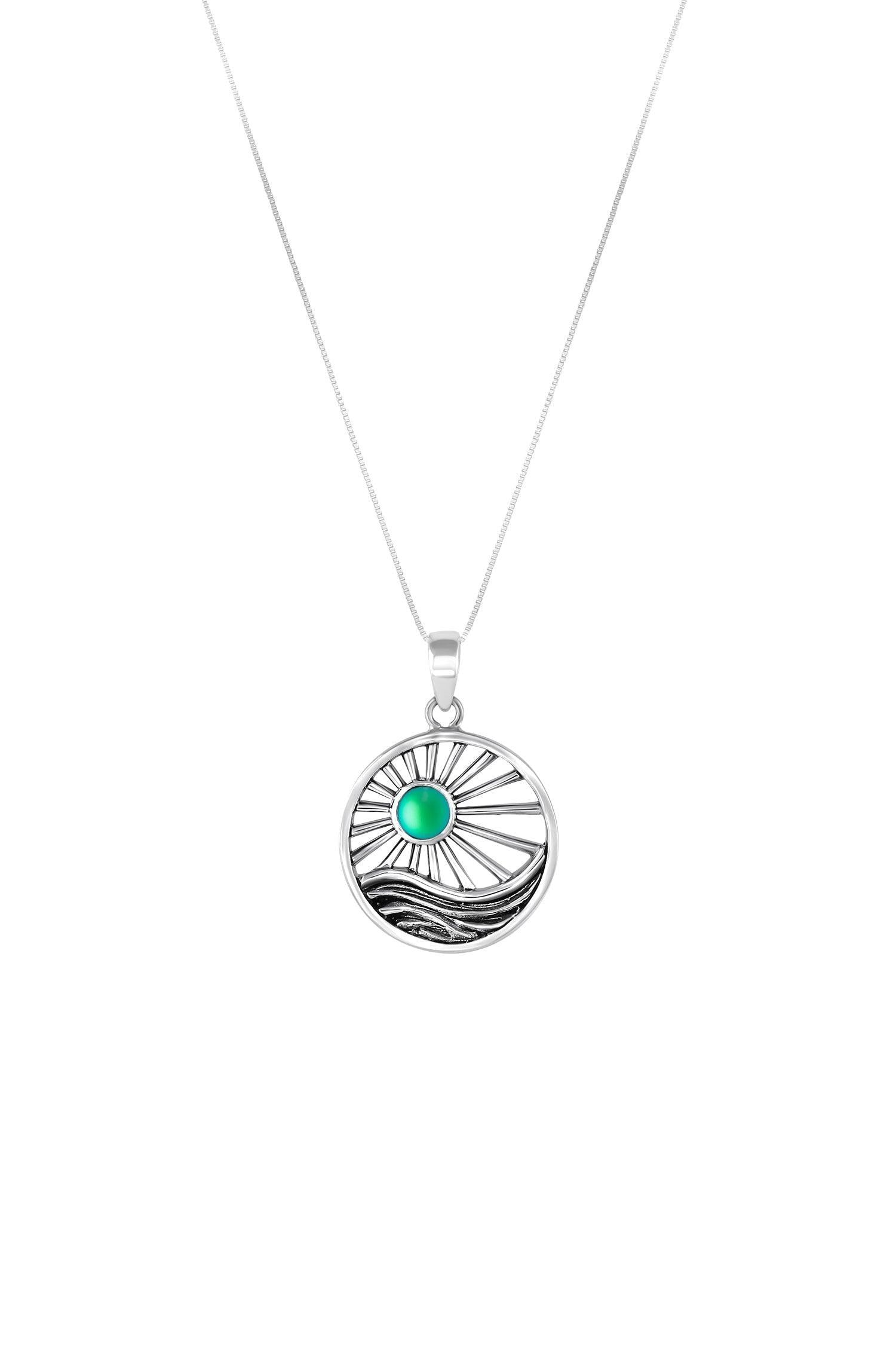 Small Nautilus Shell Pendant  inspired by one of nature's most fascinating treasures. The frosted green pendant comes with an included 18" sterling silver .7mm box chain for a polished and complete look.