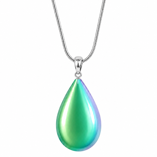 a beautiful, simple addition to any outfit. Pair it with our crystal Drop Earrings (EAR-020) for a complete ensemble. LeightWorks handmade pendants comes in a wide variety of colors and shine with an iridescent glow of color from within. 
