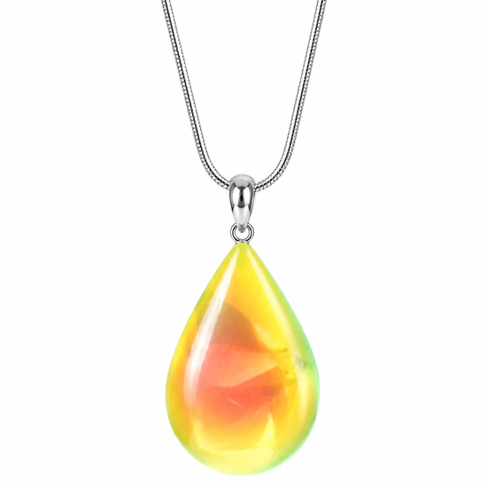 a beautiful, simple addition to any outfit. Pair it with our crystal Drop Earrings (EAR-020) for a complete ensemble. LeightWorks handmade pendants comes in a wide variety of colors and shine with an iridescent glow of color from within. 