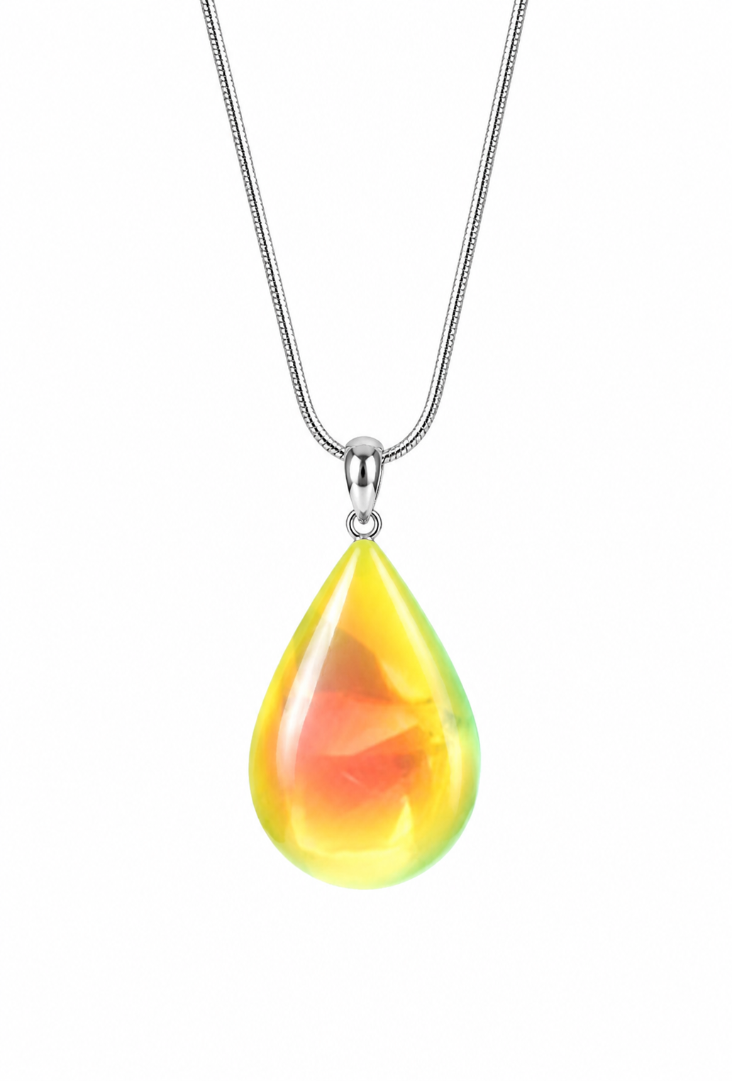 a beautiful, simple addition to any outfit. Pair it with our crystal Drop Earrings (EAR-020) for a complete ensemble. LeightWorks handmade pendants comes in a wide variety of colors and shine with an iridescent glow of color from within. 
