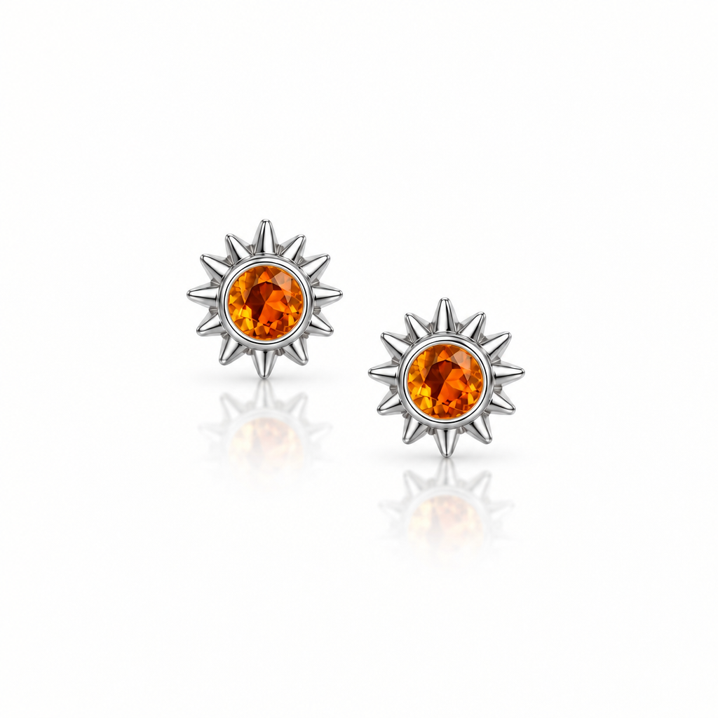 Sun Stud Earring Stainless Steel Fire 