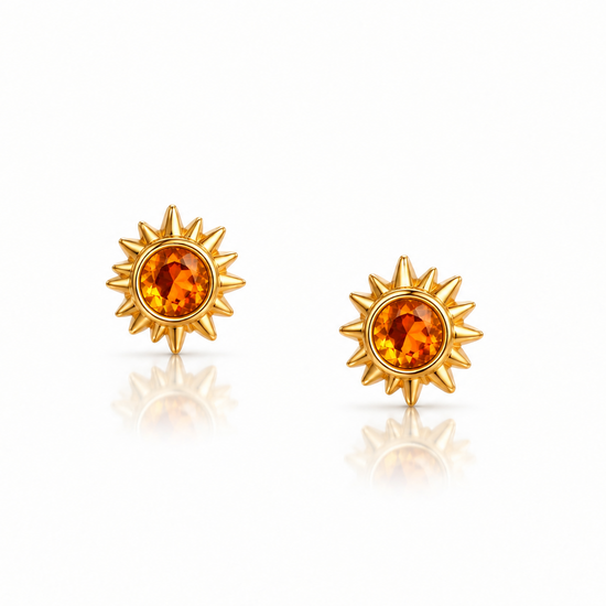 Sun Stud Gold Stainless Fire 