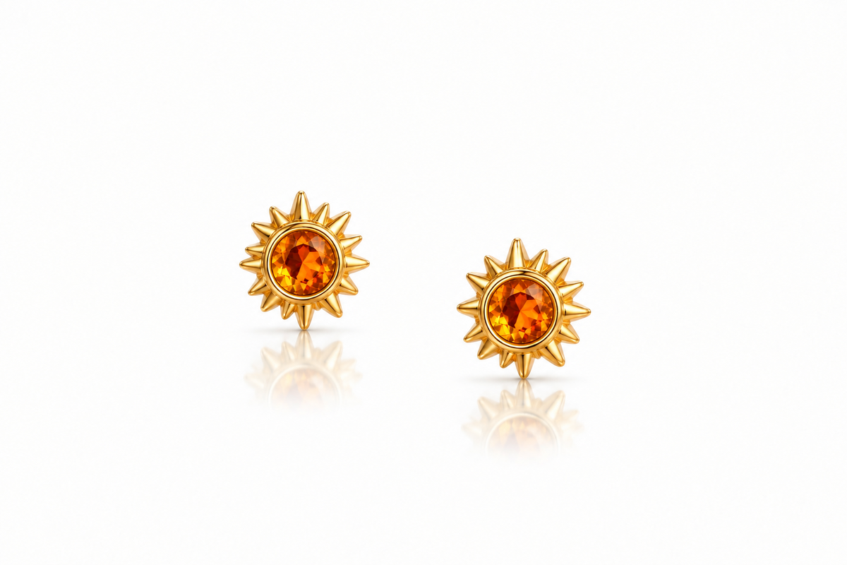 Sun Stud Gold Stainless Fire 