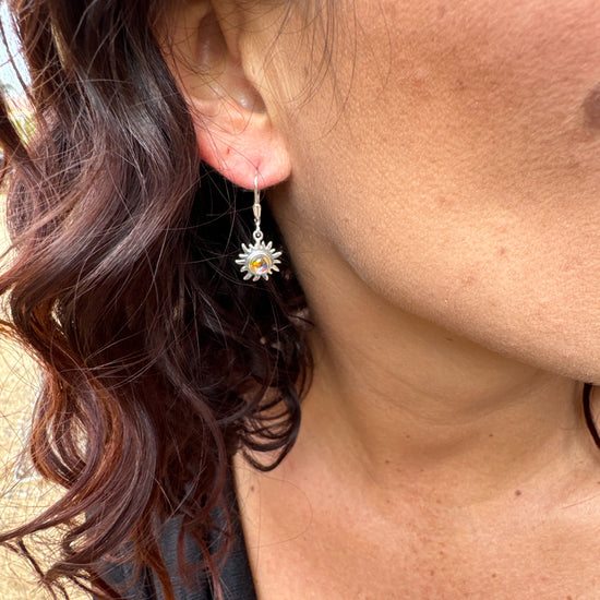 Teeny Sun Earrings in Sterling Silver  