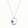 Barrel Pendant features a simple yet striking design that beautifully emulates the movement of a barrel within a wave. Crafted from high-quality sterling silver with frosted blue crystal.