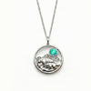 Bear Necklace featuring a detailed bear polished green pendant suspended from an adjustable 16"-18" chain.