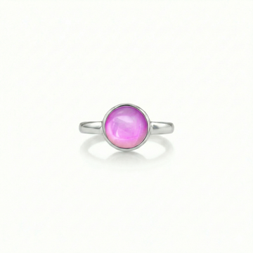 Classic Ring crafted from solid sterling silver, this ring combines quality with style with 9mm polished pink stone.