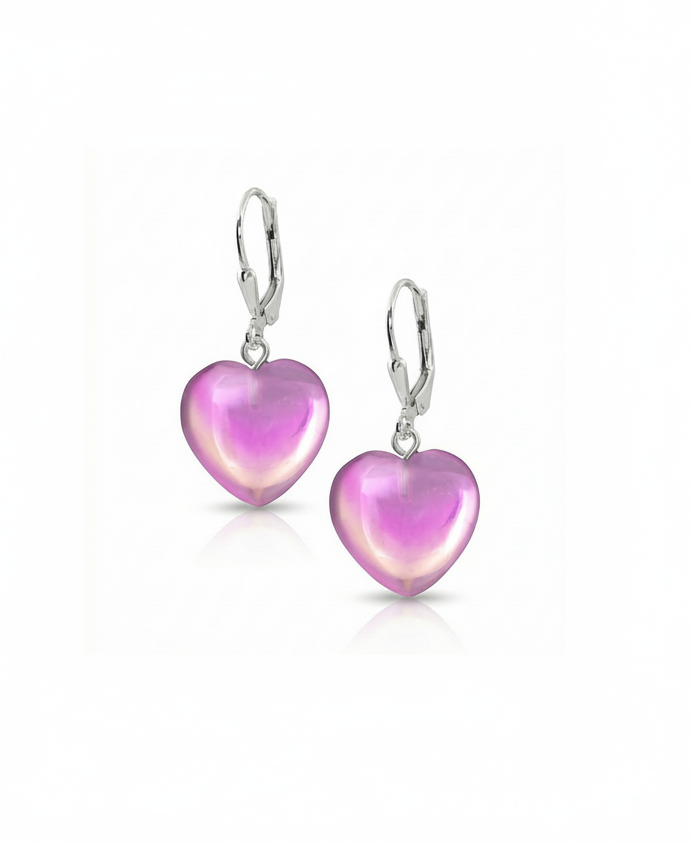 Crystal Heart Earrings | LeightWorks Sterling Silver Crystal Jewelry