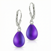 Dangle Crystal Drop Earrings are the perfect choice. Crafted with .925 sterling silver lever-back components with stunning aurora borealis iridescent frosted violet crystals to take center stage.