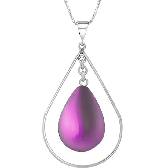 Drop with Loop Pendant is a classic design that elegantly radiates with frosted pink pendant. It comes with an 18" .7mm sterling silver box chain, ensuring a complete and polished look.