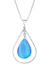 Drop with Loop Pendant is a classic design that elegantly radiates with polished blue pendant. It comes with an 18" .7mm sterling silver box chain, ensuring a complete and polished look.