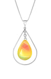 Drop with Loop Pendant is a classic design that elegantly radiates with polished fire pendant. It comes with an 18" .7mm sterling silver box chain, ensuring a complete and polished look.