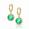 Eclipse Hoop Earrings are perfectly sized with a 9mm round green circle and an 11mm 18K gold stainless hoop diameter. These earrings are crafted to add a subtle yet striking touch of sophistication to your everyday ensemble.