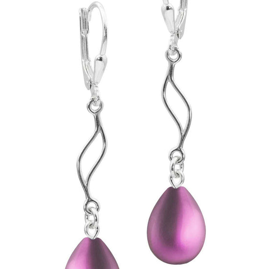 Feather Ext. Earrings with frosted pink pendant, comes with .925 sterling silver lever-backs for secure and comfortable wear.
